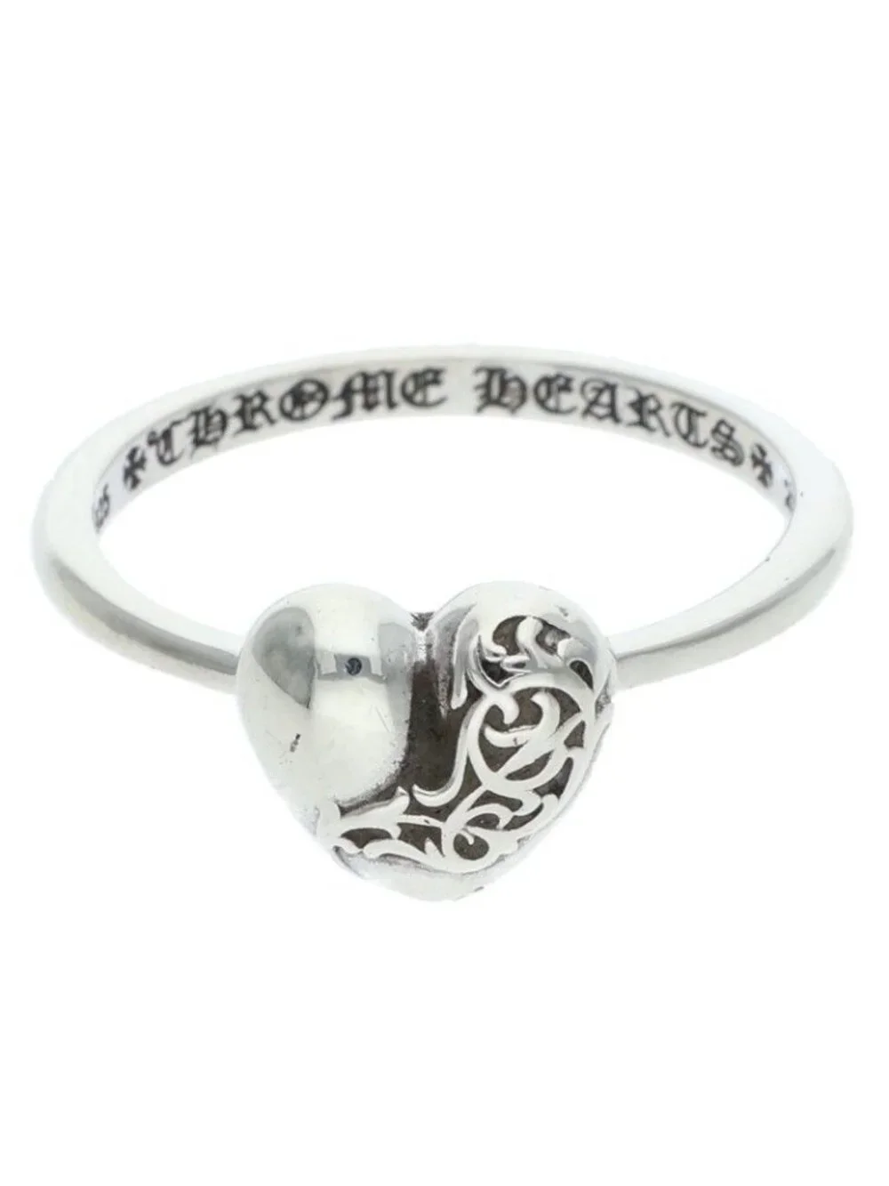 Chrome Hearts Bubblgm Heart Bubble Gum Silver Ring